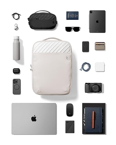 tomtoc Laptop Backpack 20L Techpack Workpack Designed for Business Professional Commuter, City EDC Backpack Daypack for 15.6-inch Laptop, White