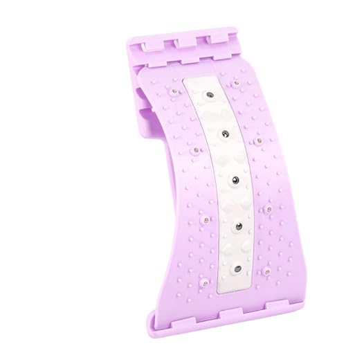 Back Stretcher,Ergonomic 4 Level Adjustable with Massage Points Curved,Back Support Board - for Home Gym Yoga Studio Office Car Bedroom Living Room - color: Purple
