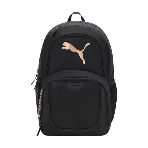 PUMA Classic Core Backpack, Black/Pink, OS - color: Black/Rose Gold, style: Contender Backpack With Laptop Sleeve, Item Organizer & Media Pocket