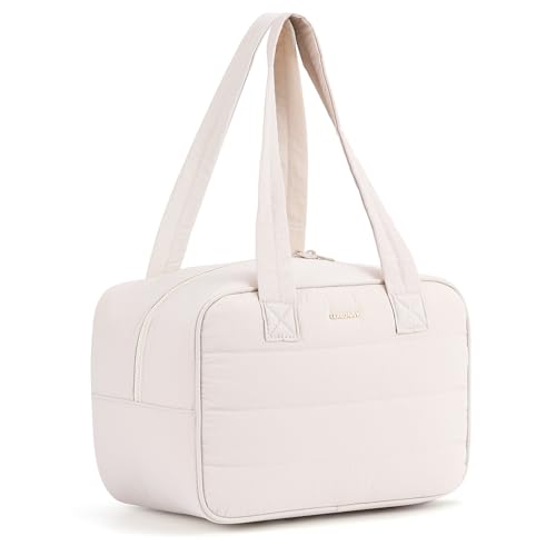 Lunch Bag Women，Freezable Lunch bag，Built-in Ice Pack Small Cooler，Womens Lunch Bags for Work ，Waterproof and Durable，Suitable for Work, Picnics, Travel, and Meal Preparation（Beige） - color: L-Beige
