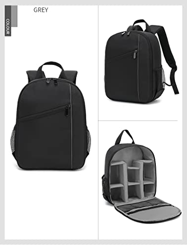 Digital DSLR Camera Waterproof Sling Backpack Shoulder Bag For Unisex Hiking Traveling Grey - color: Grey