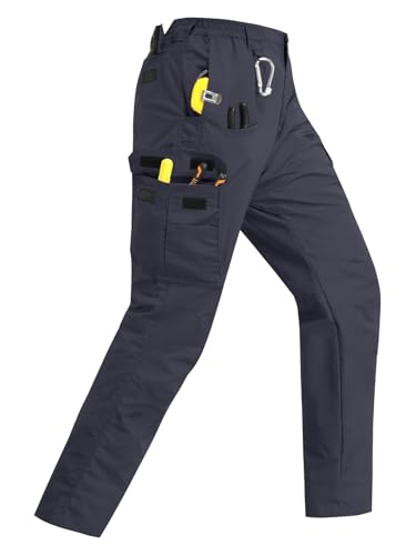 Men's Work Tactical Pants, Cargo Ripstop Pant with 11 Pockets, Waterproof Military Pants for Hiking, Travel, Outdoor - color: Darkgrey, size: 36W x 32L