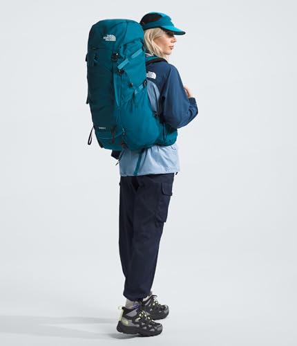 The North Face Women's Terra 55 Backpack - Hiking Pack, Women-Specific Fit, Cinch-Top Opening, Pole & Ice Axe Attachments, Blue Moss/Sapphire Slate-NPF, Medium/Long - color: Blue Moss/Sapphire Slate-npf, size: Medium/Long