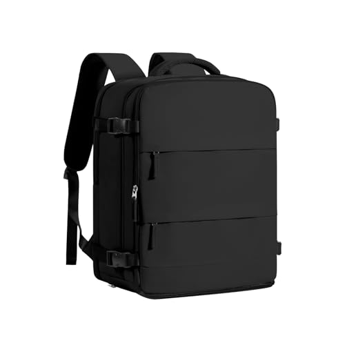 coofay Large Black Travel Backpack Carry on Flight Approved Mochila De Viaje Personal Item Backpack for Airlines Frontier Airlines Personal Item Bag Large Backpacks for Travel Backpacks for Men Women - color: A-black, size: X-Large
