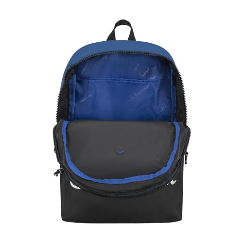 Champion Manuscript Backpack with Padded Adjustable Straps, Water Bottle Pocket for Work, Travel, Daily Use - color: Blue