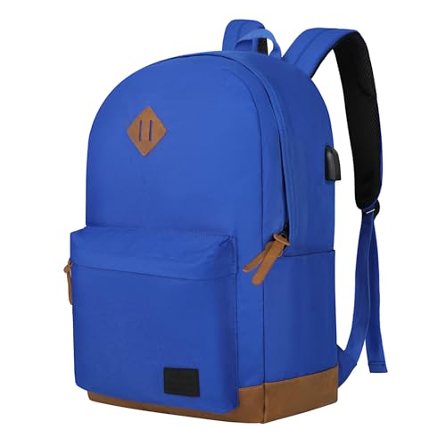 Goloni Backpack for Men Women,Travel Laptop Backpack, Water Resistant 17.3 Inch USB Charging Backpack, Large Capacity Work Commute Bag,Blue - color: Blue, size: Medium