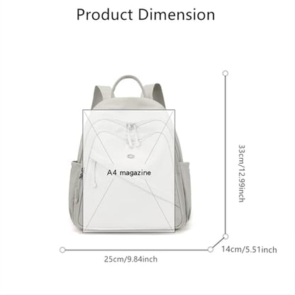 Backpack for Women Small, Mini Nylon Travel Backpack Purse, Shoulder Bag Cute Lightweight Daypack for Ladies (Light gray) - color: Light Gray