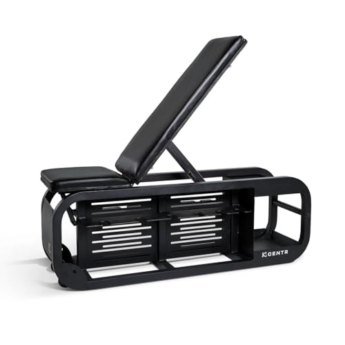 Centr Workout Bench Press, Fusion Bench - Multi-Purpose Adjustable Weight Bench with Storage Rack for Dumbbells, Bands, & Recovery Tools - Incline & Sit Up Bench for Home Gym Exercise