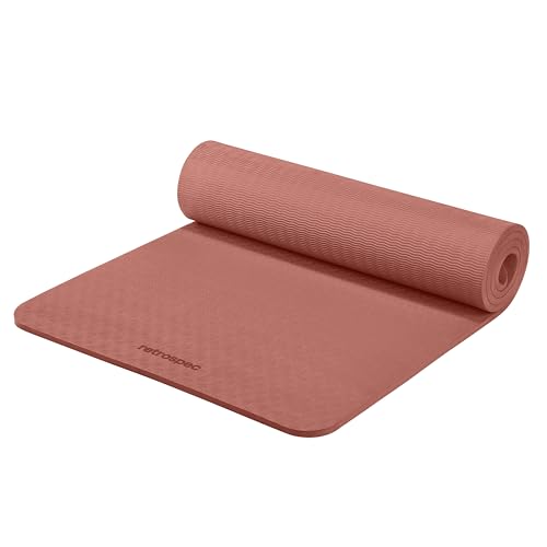 Retrospec Zuma Yoga Mat | 1/2 Inch Thick Non Slip Workout Mat | TPE Exercise Mat for Yoga, Pilates & Stretching | 72x24in - color: Rose