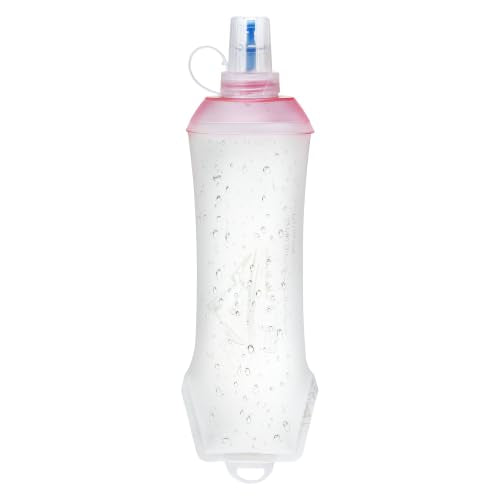 Zelvot Running Vest Soft Flask, BPA-Free 500ml Collapsible Water Bottle for Hydration Backpack, Folding Running Water Bottle for Marathon Hiking Cycling Climbing (White Pink, 500 ML) - color: White Pink, size: 16.9 Ounces