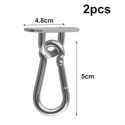 Steel Ceiling Wall Hook Anchor Hanger Yoga Swing Suspension Straps, Gym Brackets Indoor Outdoor Use, 2 Pack Silver