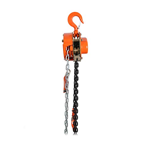 Prowinch 4400 lbs. 2 Ton 20 ft Manual Chain Hoist with Durable G80 Black Tempered Chain for Heavy-Duty Lifting and Rigging in Industrial and Construction Applications - size: 2 TON 20 FT