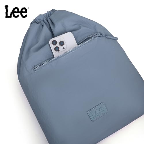 Montana West Lee Drawstring Backpack Bag Lightweight Small Gym Swim Beach Bag Water Resistant Sports Sackpack for Men Women, LEE48-002JN - color: Jean