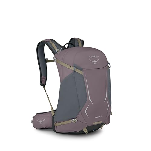 Osprey Hikelite 28L Durable Hiking Backpack - Travel Daypack with Rain Cover for Men and Women, Graphite Purple - color: Graphite Purple, style: 28l