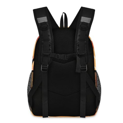 Water-Resistant Travel Basketballs and Stars Backpack - Lightweight Laptop Daypack, 15.6" Laptop Compartment, Durable Commuter Bag for Work & Outdoor#52