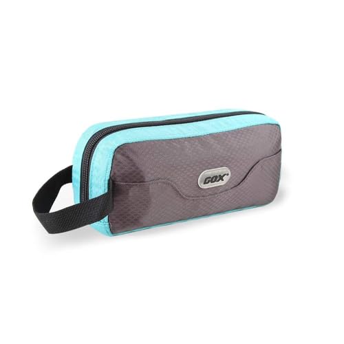 GOX Travel Toiletry Bag Dopp Kit Case for Men Multifunction Packing Organizer Pouch - color: Grey/Sky blue