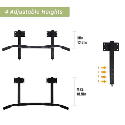 Joist Mounted Pull Up Bar,Heavy Duty Ceiling Mounted Chin Up Bar,Multi Grip, 4 Height Levels,35" Wide,Rings for Accessories,for Upper Body Workout - style: style A