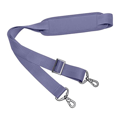 MOSISO 56 inch Shoulder Strap, Adjustable Thick Soft Universal Replacement Non-Slip Fit Padded with Metal Swivel Hooks for Laptop Shoulder Bag/Laptop Messenger Bag/Crossbody Bag, Lavender Gray - color: Lavender Gray
