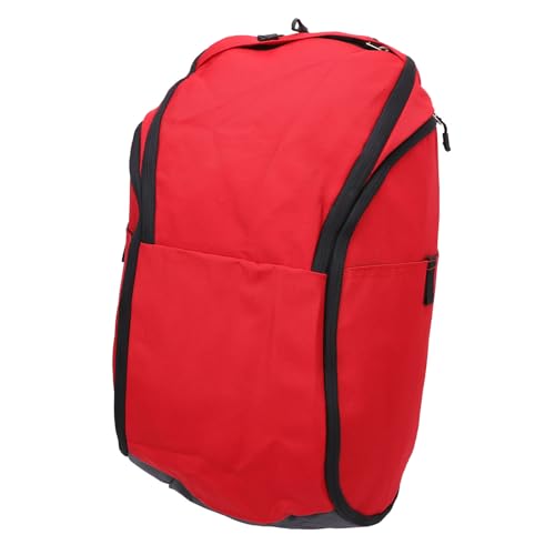 Basketball Backpack with Laptop Compartment and Wet Dry Segregation Water Lightweight Oxford Sports Backpack for Exercise Supplies and Gym - color: Red
