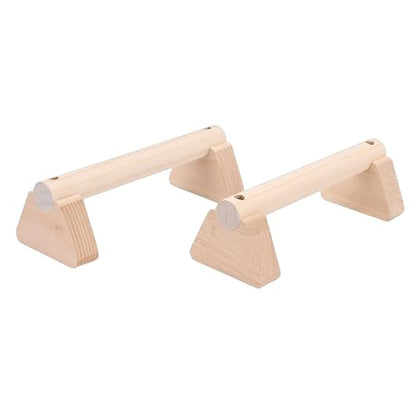 2Pcs Beech Wood Push Up Bars, Versatile Design for Inverted Push Ups Parallel Bar Support Balance Beam, with Anti Slip Hand Rubbers, for Home Workout Training - size: 25cm