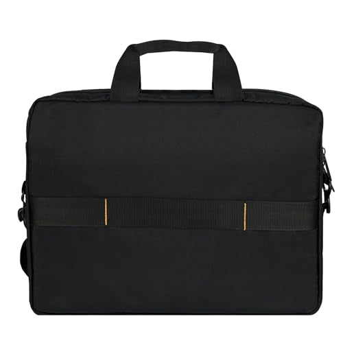 Amazon Basics Laptop Tablet Carrying Case with Shoulder Strap and Grab Handles, 14-inch, Black, Compartments for Storage - size: 14 Inch, style: 1-pack