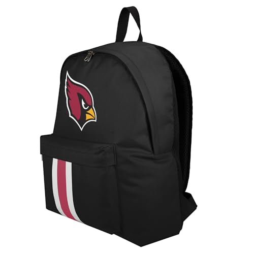 FOCO NFL Officially Licensed Team Color Primary Logo Solid Stripe Football Travel Backpack - Arizona Cardinals - Black - color: Arizona Cardinals