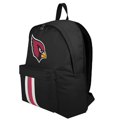 FOCO NFL Officially Licensed Team Color Primary Logo Solid Stripe Football Travel Backpack - Arizona Cardinals - Black - color: Arizona Cardinals