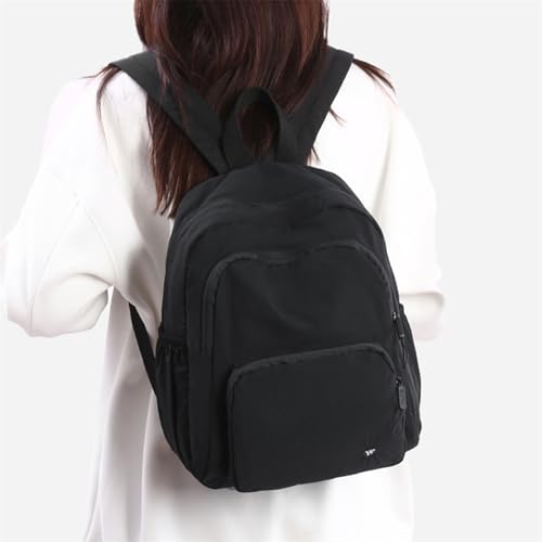 Small Nylon Backpack Mini Casual Daypack Lightweight Backpack for Women Travel Purse (Black) - color: Black