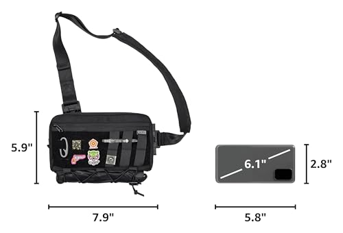 TACTICAL_GEEK Cache L3C EDC Sling Bag Chest, Lightweight Shoulder Daypack, Travel Hiking Concealed Carry, Crossbody Bag, Tactical Backpack, Hiking Ambidextrous Strap (1000D-Black) - color: L3c-black