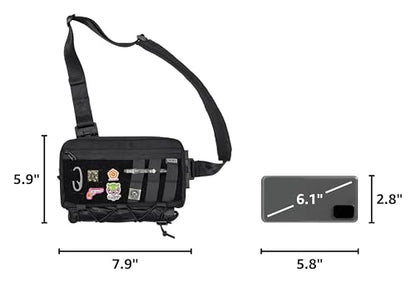 TACTICAL_GEEK Cache L3C EDC Sling Bag Chest, Lightweight Shoulder Daypack, Travel Hiking Concealed Carry, Crossbody Bag, Tactical Backpack, Hiking Ambidextrous Strap (1000D-Black) - color: L3c-black