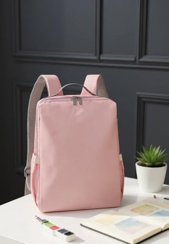 Tristan Home Minimalist Travel Backpack, Laptop Bag, Formal, Casual, Lightweight, Water-Resistant, Large (Pink) - color: Pink