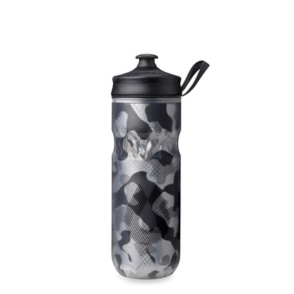 HydraPak | Polar Bottle - Polar Sport Insulated Water Bottle - BPA-Free, Sport & Bike Squeeze Bottle with Handle (Contender Black, 600ml / 20oz) - color: Contender Black, style: 20oz/600ml