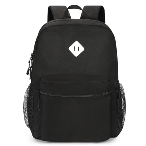 STEAMEDBUN Black Backpack for School,Teens Boys Backpack for Elementary School Bag - color: Black, size: Medium - 17"H