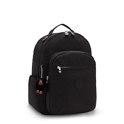 Kipling Women's Seoul 15" Laptop Backpack, Durable, Roomy with Padded Shoulder Straps, Built-In Protective Sleeve - color: True Black, size: 12.75''L x 17.25''H x 8''D