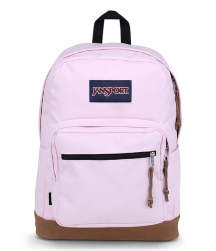 JanSport Right Pack Backpack - Durable Daypack with Padded 15" Laptop Sleeve, Spacious Main Compartment & Integrated Water Bottle Pocket - Pink Ice - color: Pink Ice