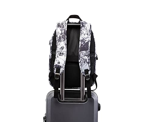 Kinmac Water Resistant Laptop Backpack with USB Charging Port for Laptop Up to 15.6 Inch (Snow Mountain) - color: Snow Mountain