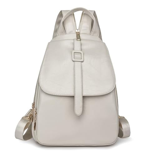YANAER Mini Backpack for Women PU Leather Anti-theft Small Fashion Cute LightWeight Daypack for Work Travel Daily OffWhite - color: Offwhite