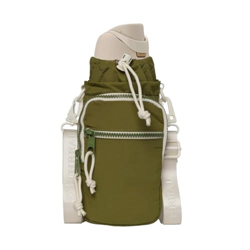 Thread Wallets Water Bottle Sling Crossbody Bag – Small Cross Body Sling with Pockets for Water Bottle, Cash, Phone & Keys - color: Olive