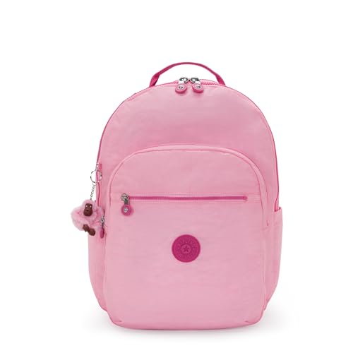 Kipling Women's Seoul Extra Large 17" Laptop Backpack, Durable, Roomy with Padded Shoulder Straps, Built-In Protective Sleeve - color: Pink Frosting, size: 13.5''L x 17.75''H x 9''D