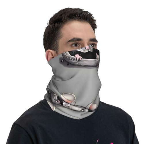 Grey Rat Prints Multifunctional Sport Headband – Seamless Stretch Neck Gaiter for Hiking, Biking, Running & Outdoor Activities – Soft, Quick-Dry, No-Fade Design