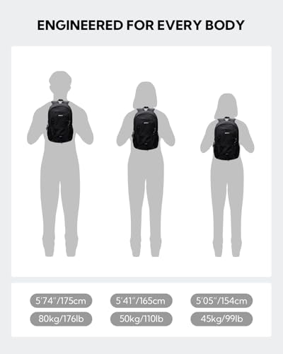 WATERFLY 12L Small Hiking Backpack: Day Pack Lightweight Travel Bag Camping Fitness Cycling Outdoor Sports Daypack For Women Men Teenager - color: Black
