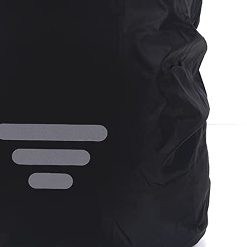 Black Reflective Oxford Cloth Backpack Rain Cover Lightweight for Hiking Fishing Traveling (XL (For 60-70L))