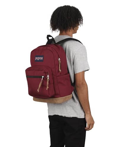 JanSport Right Pack Backpack - Durable Daypack with Padded 15" Laptop Sleeve, Spacious Main Compartment & Integrated Water Bottle Pocket - Russet Red - color: Russet Red