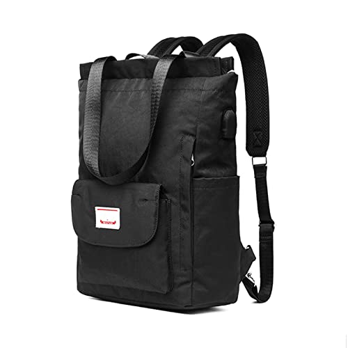 Women's Backpack Leisure Shoulder Bag with USB Charging Port Luggage Strap School Bag for 15.6 Inch Laptop Daypack School Work Travel Backpack, Black, L, Practical - color: Black, size: Large