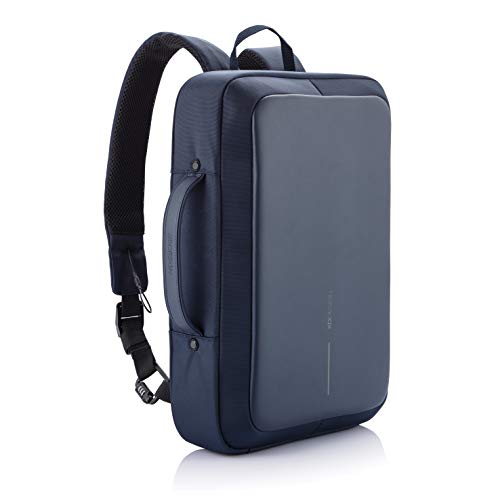 XDDesign Bobby Bizz 10 Liter Anti Theft Laptop Backpack with Padded 15.6" Laptop Sleeve, smart password lock, Water Repellent, USB Charging Port, travel backpack carry on flight for men and women - color: Blue