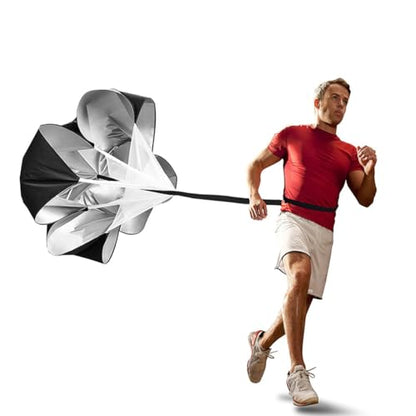 Running Parachute Resistance Umbrella Power Chute Speed Training Running Parachute Resistance Trainer Black