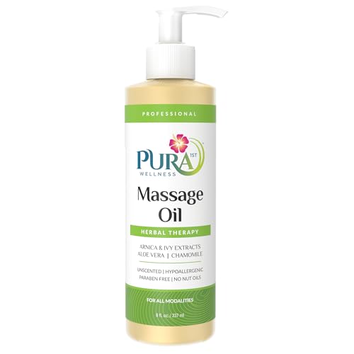 Herbal Therapy 8 Fl oz Massage Oil, Aloe Vera, Professional, Massage Therapy, Deep Tissue, Unscented, Hypoallergenic, Natural Ingredients, Skin Hydrating, Moisturizing, Muscle Relief - size: 8 Fl Oz (Pack of 1)