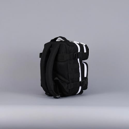 WOLFpak 9L Mini Tactical Backpack for Men & Women | Compact Everyday Carry Bag for Gym, School, Travel | Durable, Water-Resistant Daypack w/Molle System & Patch Panel (Alpha Black White Accents) - color: Alpha Black White Accents