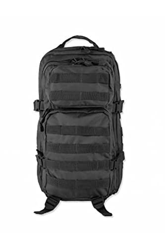 Mil-Tec Unisex Assault Pack - Rugged Durable Lightweight Ergonomic Versatile Tactical Outdoor Camping Hiking Backpack with Adjustable Padded Shoulder Straps & MOLLE Loops, Black, 20L - color: Black, style: 20l
