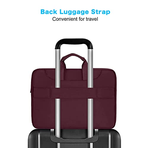 MOSISO 360 Protective Laptop Bag 13.3 inch, 13-14 inch Computer Bag Compatible with MacBook Air 13 inch/Pro 13 inch/Pro 14 inch,HP,Dell,Notebook, Laptop Carrying Case with Strap&Handle, Wine Red - color: Wine Red, size: 13.3 inch